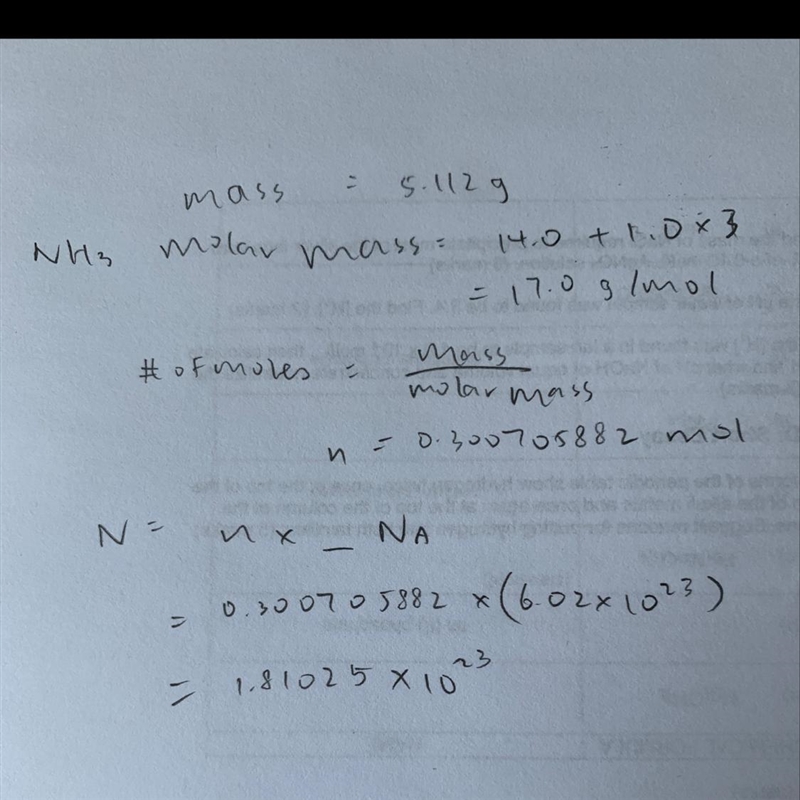 If you have 5.112 grams of ammonia (NH3), then how many molecules of ammonia do you-example-1