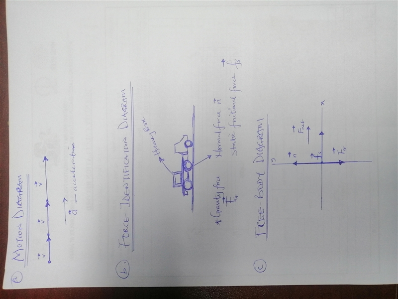 A heavy box is in the back of a truck. the truck is accelerating to the right. apply-example-1