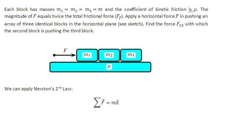 Given: Each block has masses m1 = m2 = m3 = m and the coefficient of kinetic friction-example-1