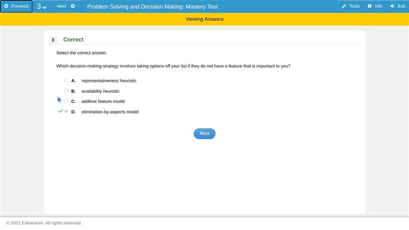 Which decision-making strategy involves taking options off your list if they do not-example-1