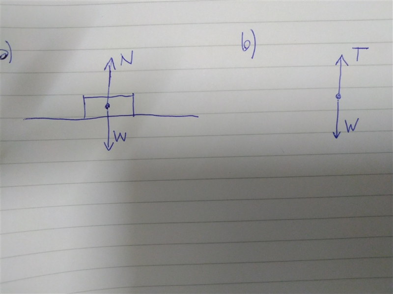 4. Draw free body diagrams for the situations below. velocity of 5 m/s a. A book is-example-1