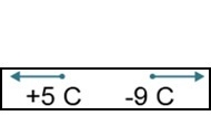 Charges of +5C and −9C are at a distance of 1m from each other. Which diagram represents-example-1