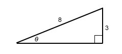 What is the angle θ in the triangle below? (Hint: Use an inverse trigonometric function-example-1