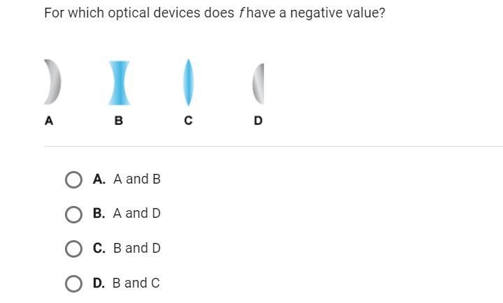 For which optical devices does f have a negative value?-example-1