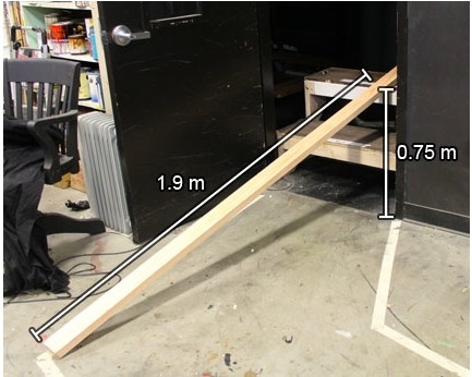 What is the mechanical advantage of the inclined plane below? A. 2.7 B. 2.5 C. 0.8 D-example-1