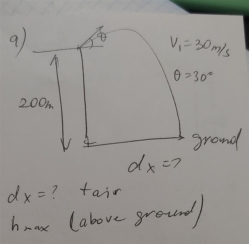 Solve 9 for unknown values projectile motion​-example-1