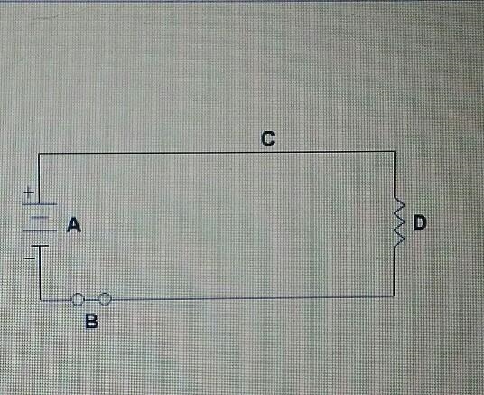 Which letter represent the location of the resister in this diagram?​-example-1