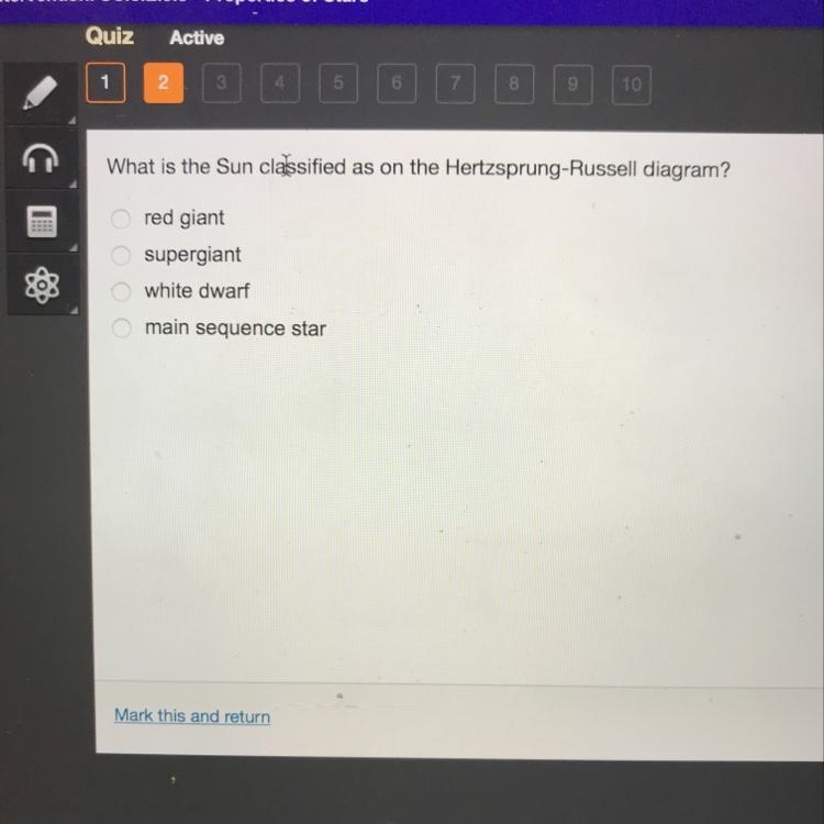 What is the sun classified as on the hertzsprung-russell diagram?-example-1