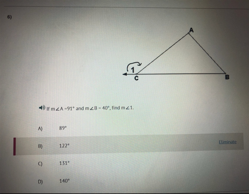 If M angle a equals 91° and M angle B equals 40°, find M one-example-1