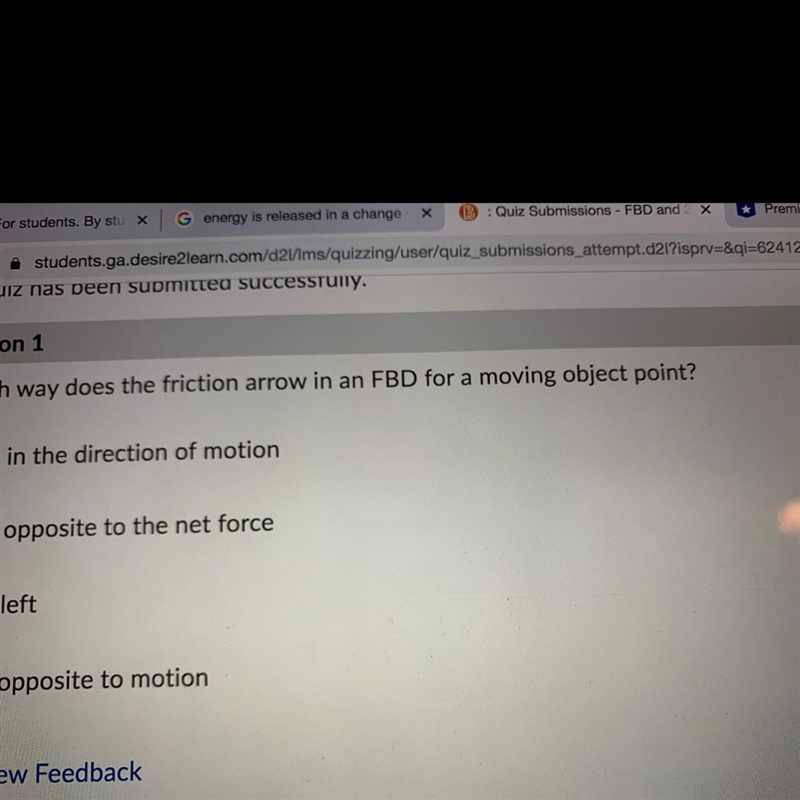 Which way does the friction arrow go in a free body diagram for a moving object point-example-1