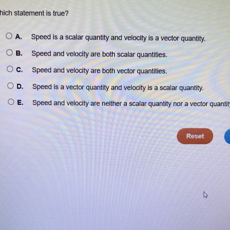 Which statement is true about speed?-example-1