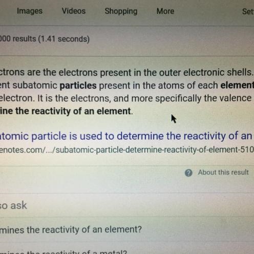 Which of the three subatomic particles is responsible for determining the reactivity-example-1