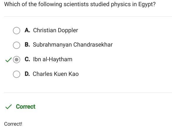 Which of the following scientists studied physics in Egypt?-example-1