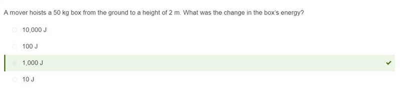 A mover hoists a 50 kg box from the ground to a height of 2 m. What was the change-example-1