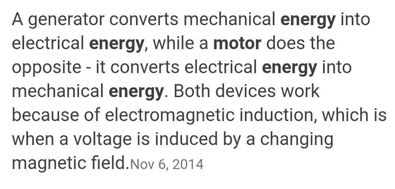 Describe how energy is transformed in the motor-example-1