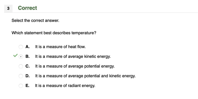 which statements best describes temperature ?a.it is a measure of heat flow.b.it is-example-1