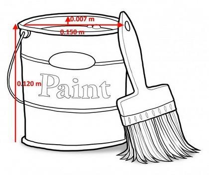 an empty paint tin of diameterv0.150m and height0.120m has amass of 0.22 kg it is-example-1