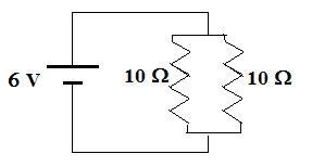 A circuit has a 6.0V power supply and two 10.0 2 resistors connected in parallel. What-example-1