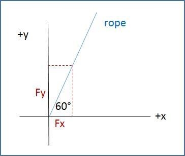 What are the horizontal and vertical components of a 300 N force that is applied along-example-1