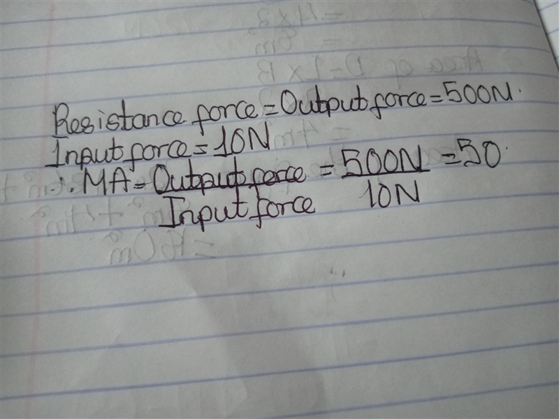 what is the mechanical advantage of a crowbar when a worker uses 10N of force to pry-example-1