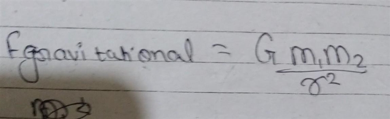 What happens to the gravitational force between two object if the mass of the objects-example-1