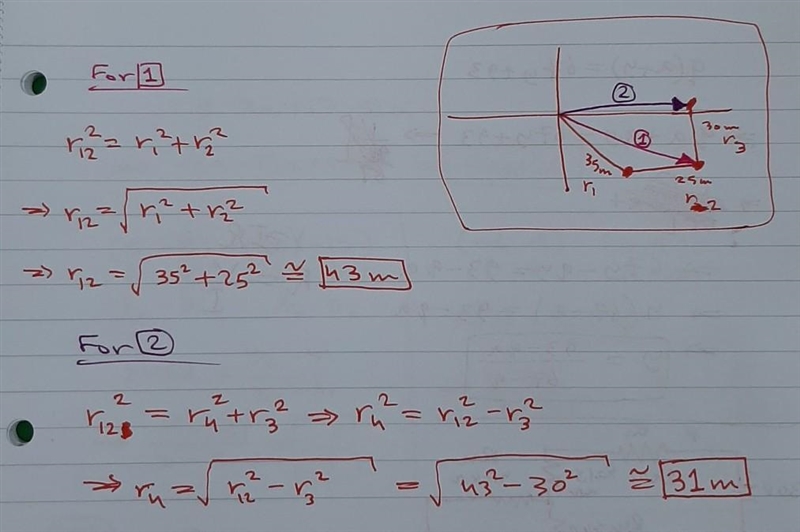 1. A student walks southeast 35m, then turns east and walks 25m, and then walks north-example-1