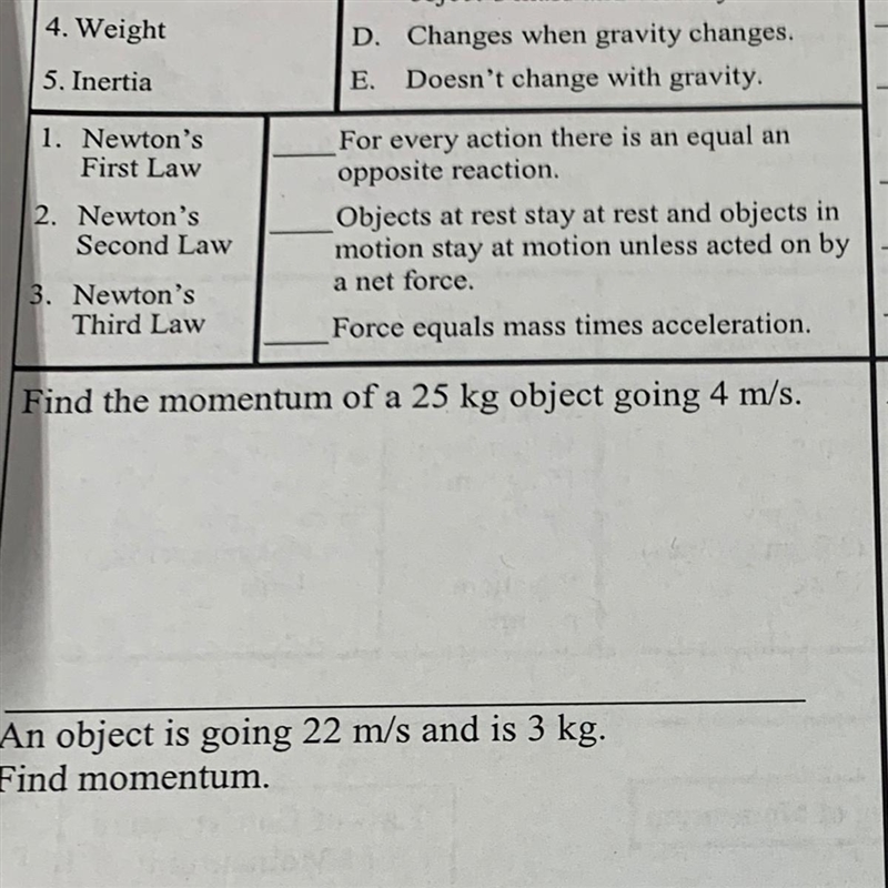 Find the momentum of a 25kg object going 4m/s-example-1