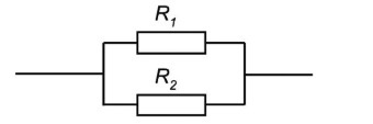 What is the total resistance of the two resistors connected in parallel, as shown-example-1