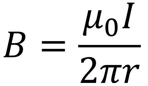 What is the magnetic field strength, in units of microTesla (T), at a distance of-example-1