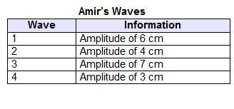 Amir observes Wave 1 and Wave 2 crashing into each other at two different intervals-example-1