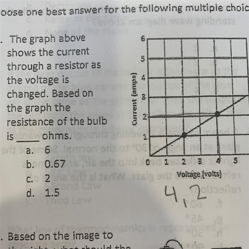 How many ohms is the resistance of the bulb-example-1