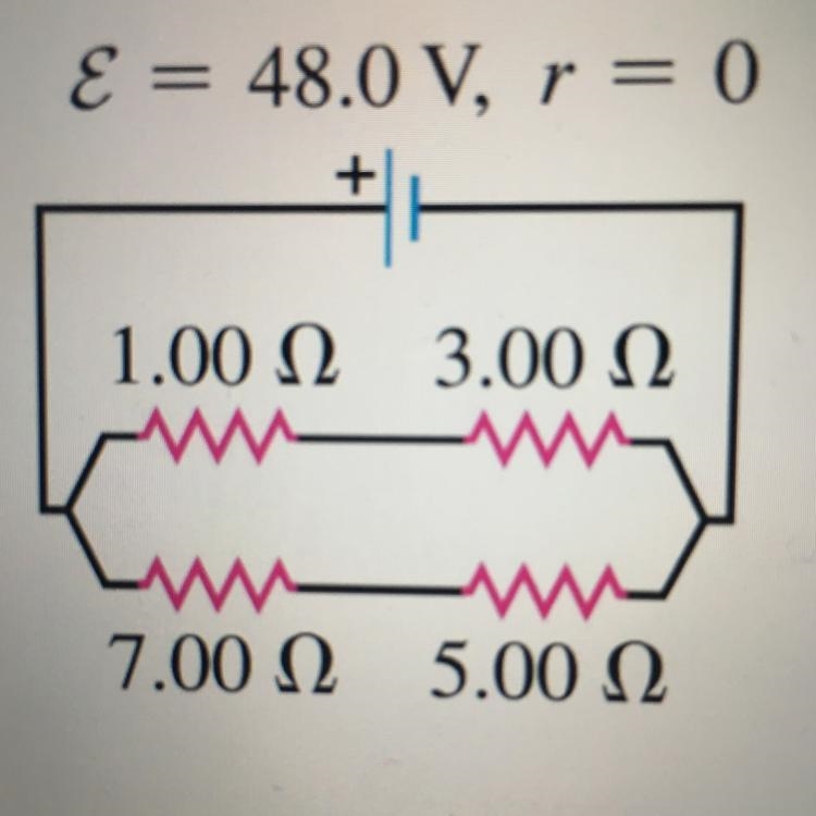 Find the equivalent resistance and the current in each resistor-example-1