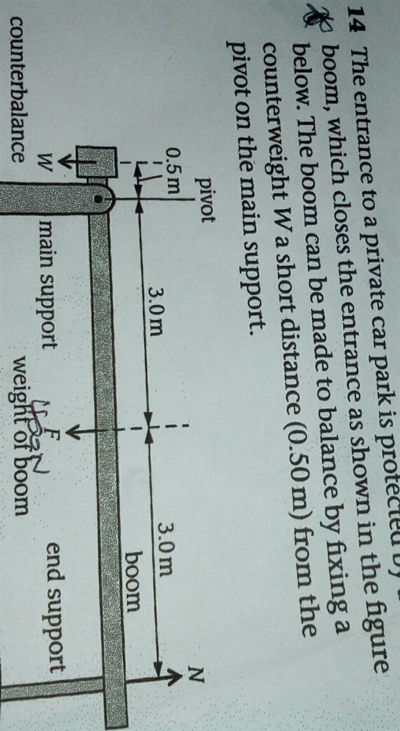 Counterweight required for the boom to be balanced ​-example-1