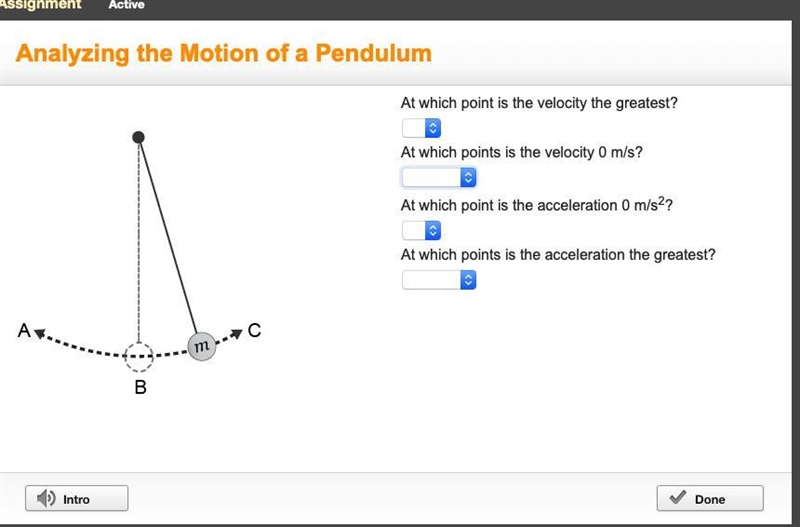 At which point is the velocity the greatest? At which points is the velocity 0 m/s-example-1