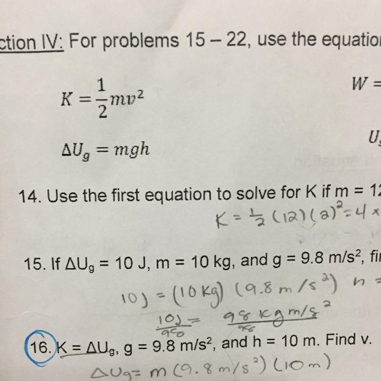 Can someone please explain how to solve number sixteen using those two equations?-example-1