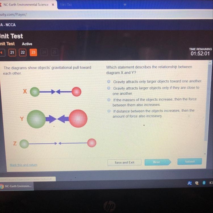 GUYS PLEASE HURRY!!!!!!!!! The diagrams show objects' gravitational pull toward each-example-1