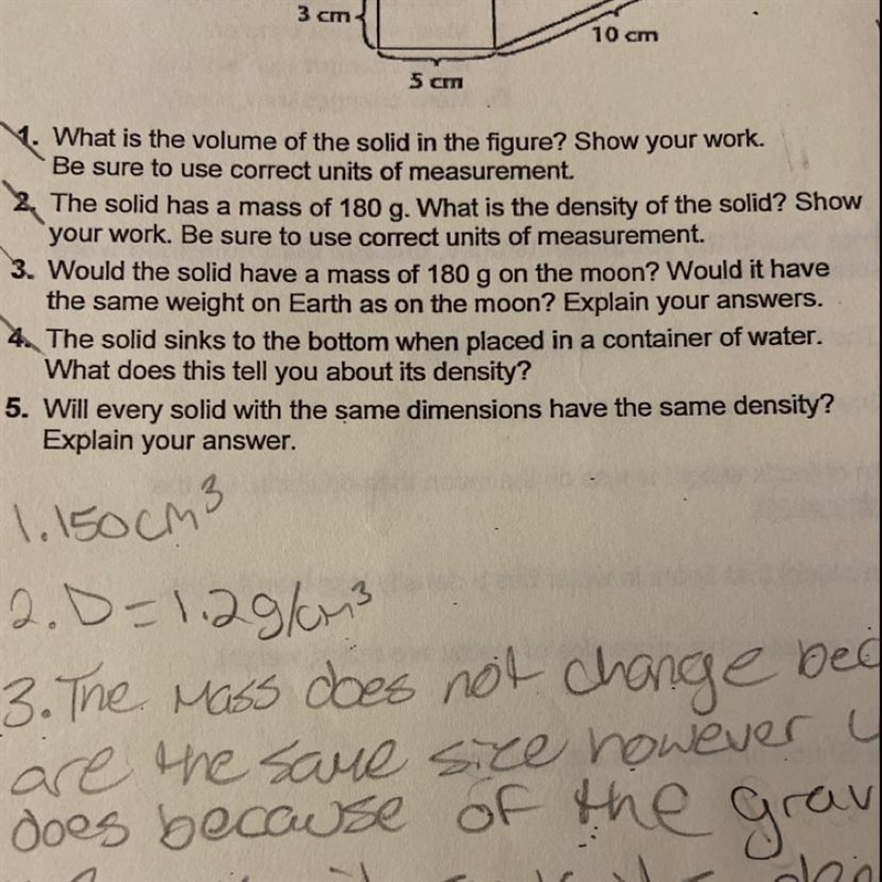 Will every solid with the same dimensions have the same density?-example-1