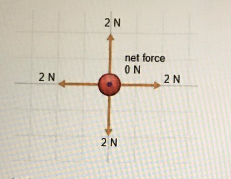 The forces on an object are displayed in the picture above; there is no net force-example-1