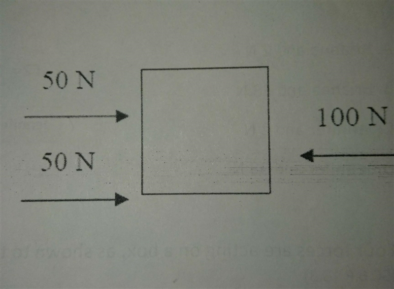 what is the net force of the box and which direction will it move (50 N left, 50N-example-1