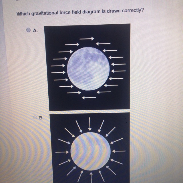 Which gravitational force field diagram is drawn correctly?-example-1