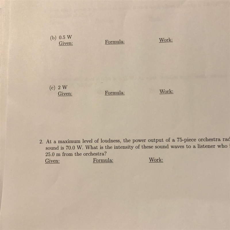 At a maximum level of loudness, the power output of a 75 piece orchestra radiated-example-1