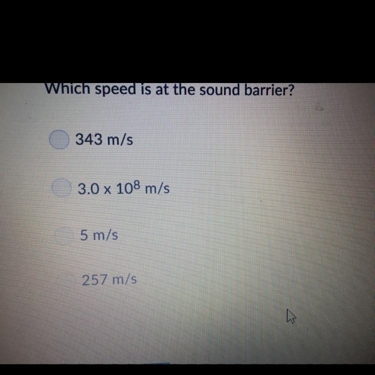 Which speed is at at the sound barrier?-example-1