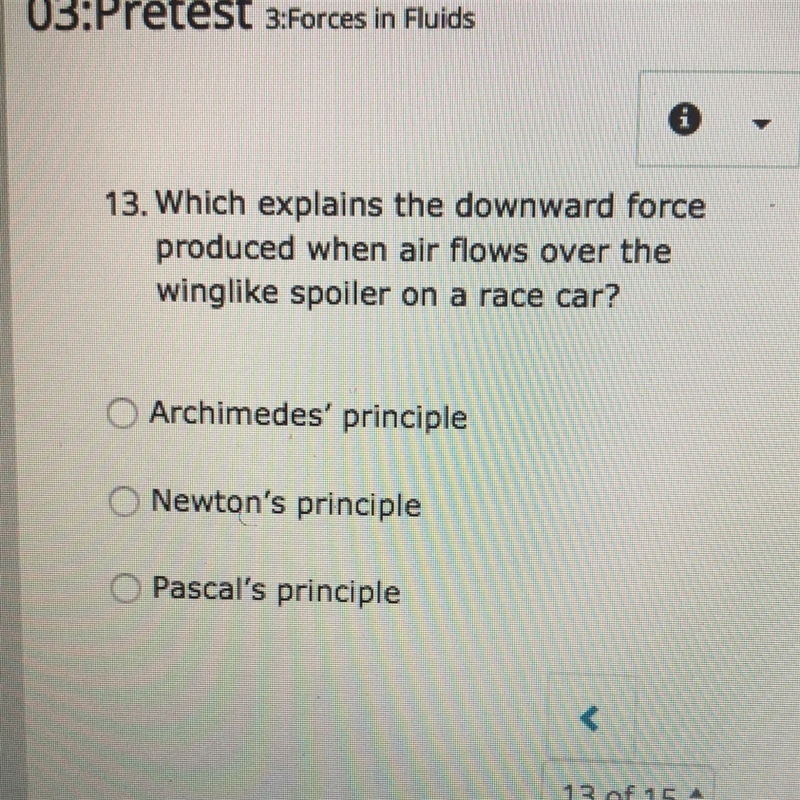 Which explains the downward force produced when air flows over the winglike spoiler-example-1