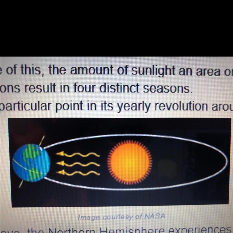 The Earth's axis of rotation is tilted. Because of this, the amount of sunlight an-example-1