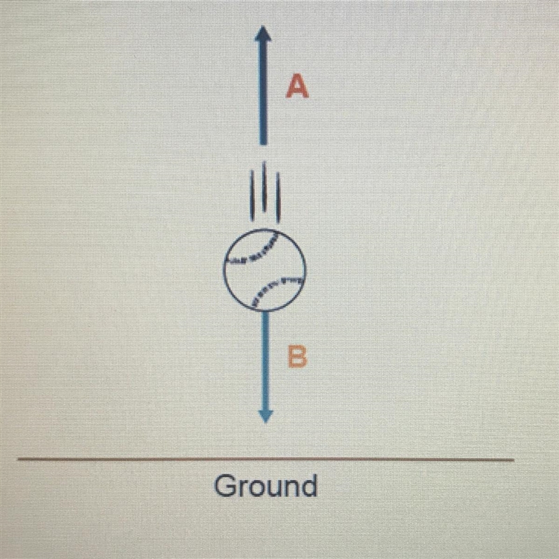 A and B are forces acting on a falling object. Which force, A or B, represents gravity-example-1