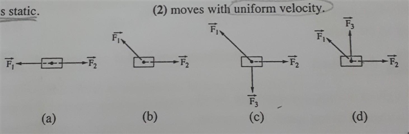 In which of the following cases the body: (1) is static. (2) moves with uniform velocity-example-1