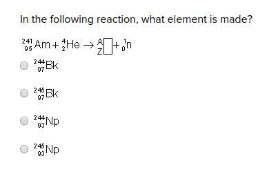 In the following reaction, what element is made?-example-1