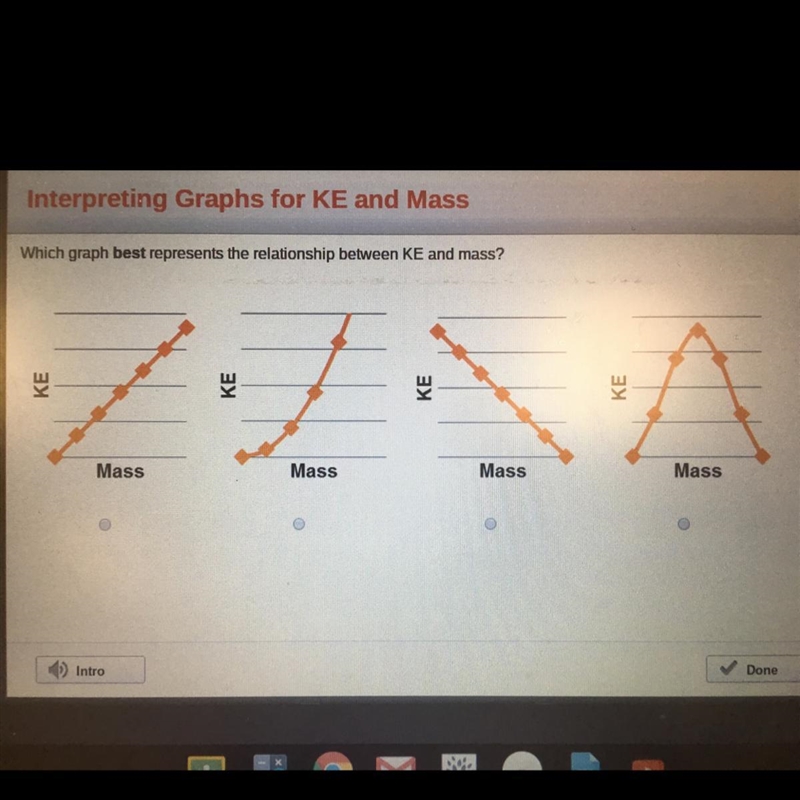 ⚠️ Please help ⚠️ Which graph best represents the relationship between KE and mass-example-1