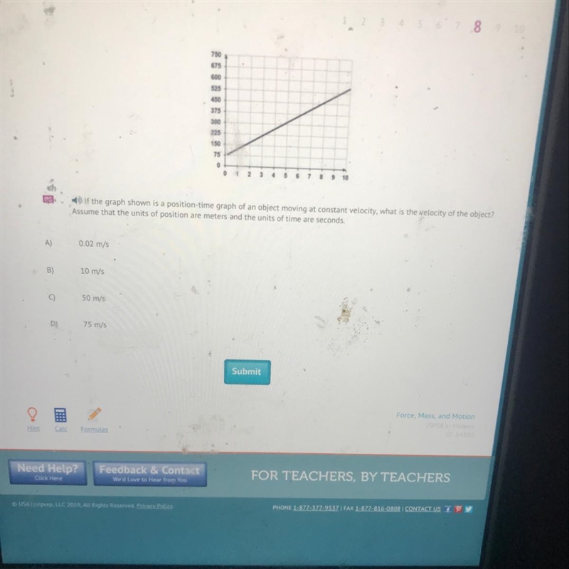 If the graph shown is a position-time graph of an object moving at constant velocity-example-1