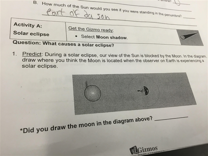 Predict: During a solar eclipse, our view of the sun is blocked by the moon. In the-example-1